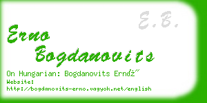 erno bogdanovits business card